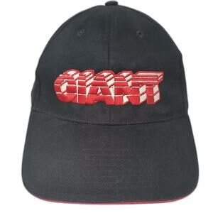 Giant Baseball Cap Black Red Slideback OS Hat Embroidered Performance Graphic